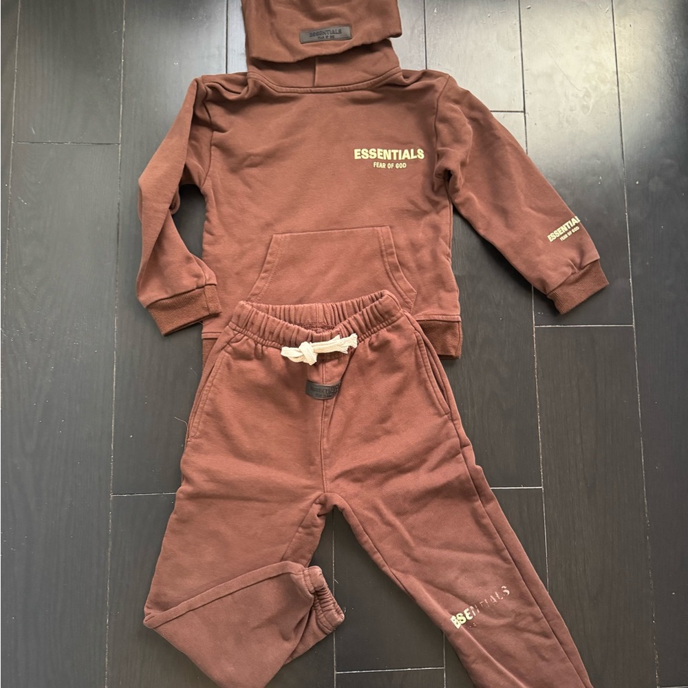 Brown Essentials Hoodie and Sweatpants Set
